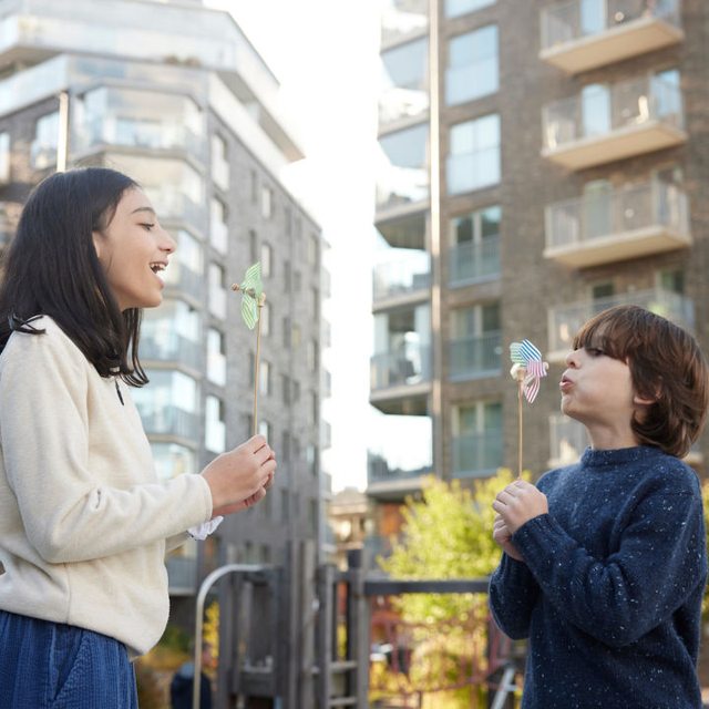 children playing outside