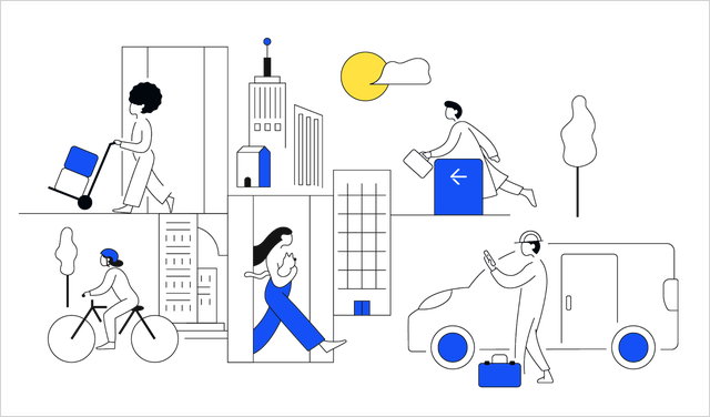 illustration urban activities