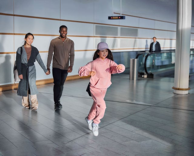 Family in an airport