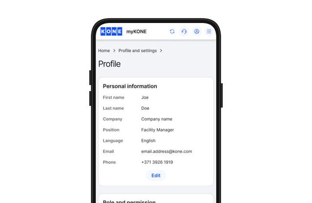 myKONE mobile view