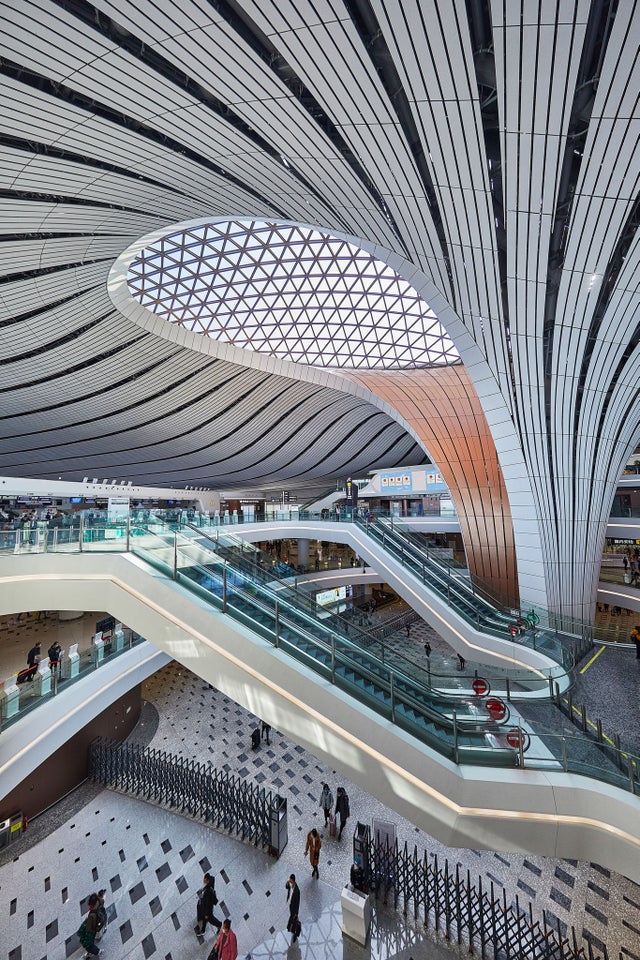 Escalators in Beijing Daxing Airport