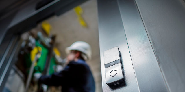Elevator site with technician