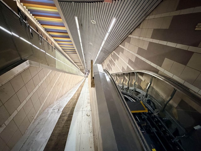 Escalator under construction