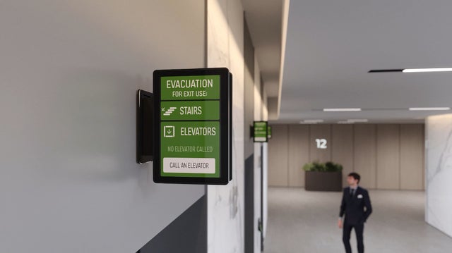 Evacuation information on a guidance screen