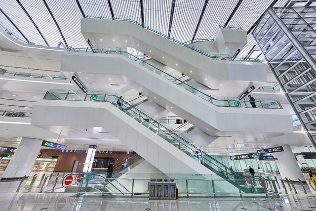 escalator in a shopping mall