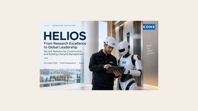 HELIOS event invite, service technician and a robot