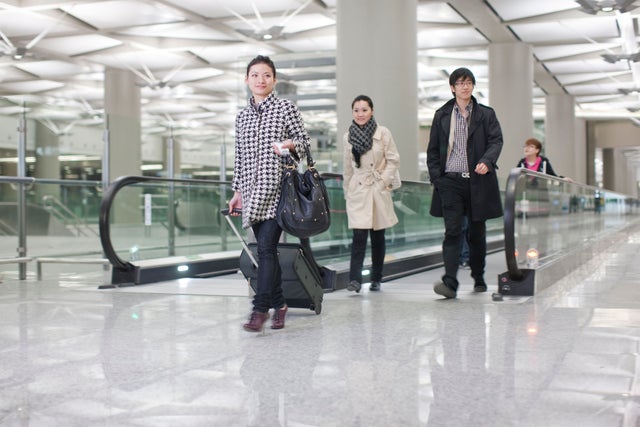 Family in an airport