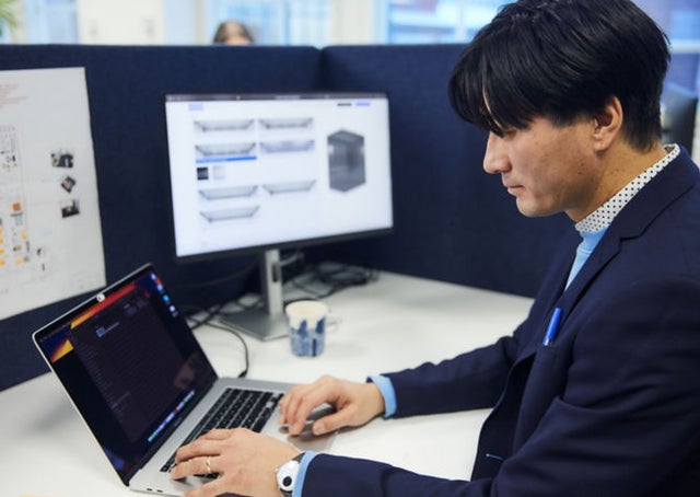 Man looking at computer screen