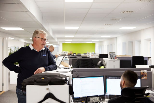 Stefan Wallin, KONE’s service operations manager for the South region of Stockholm, at KONE's Årsta office in October 2024