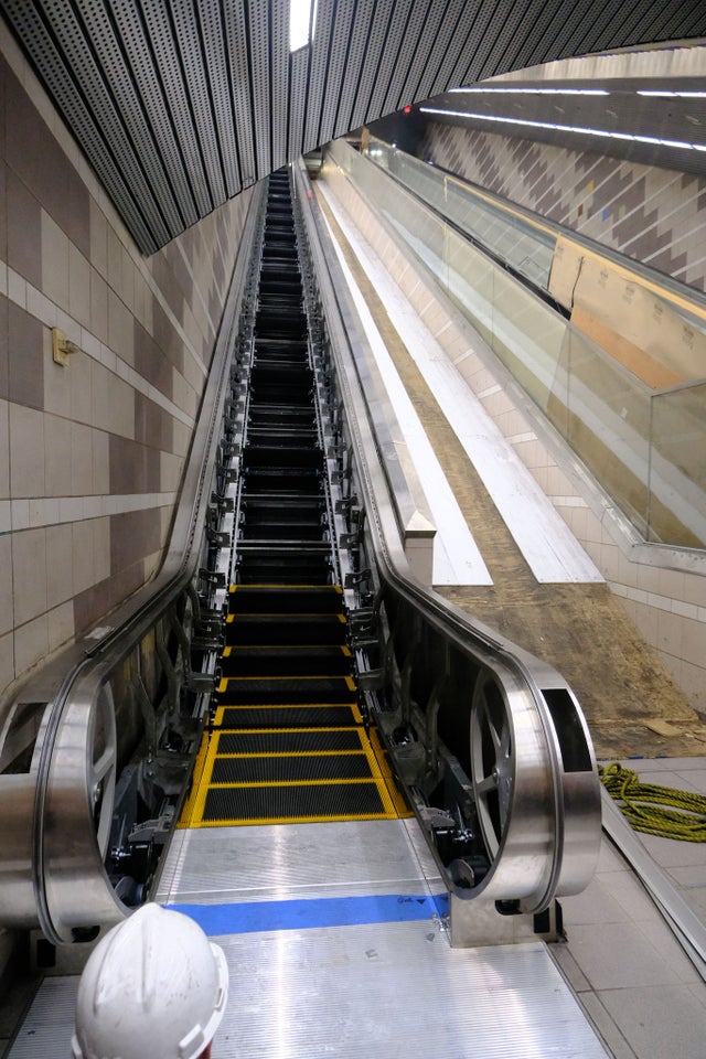 Escalator under construction