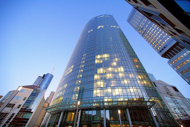 Hig-rise building in evening