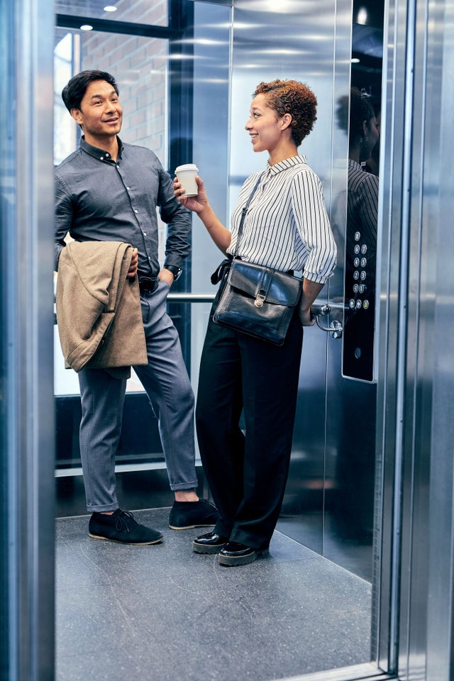 Couple in an elevator