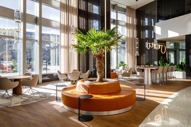 The lobby of Warsaw Trade Tower