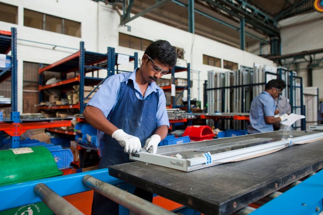 Worker in a factory.