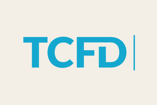 TCFD logo in blue, Task Force on Climate-related Financial Disclosures