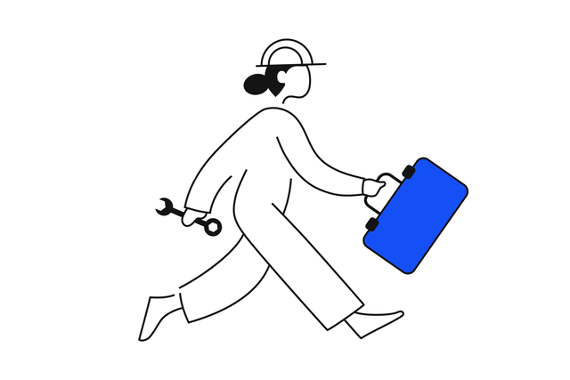 An icon of a woman technician