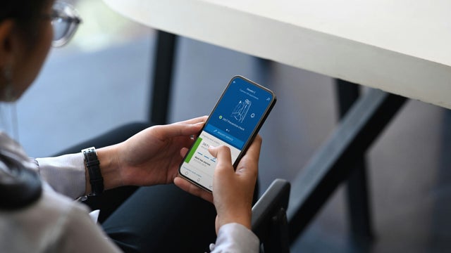 View of mobile phone with maintenance information