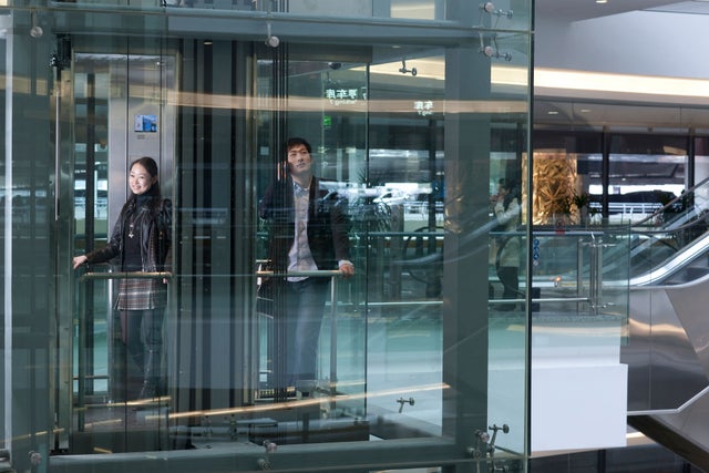 People inside elevator