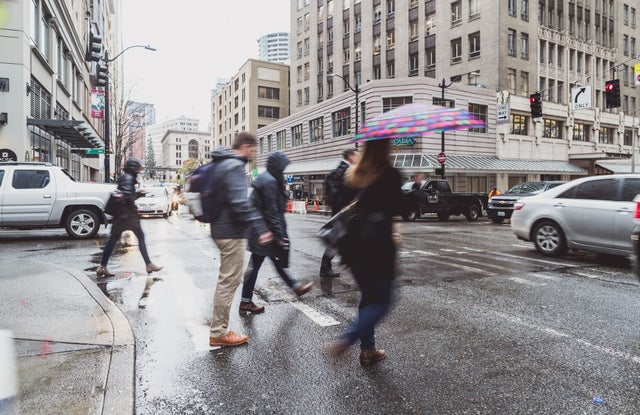 People walking outside