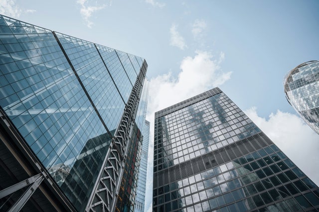 Tall buildings against blue sky