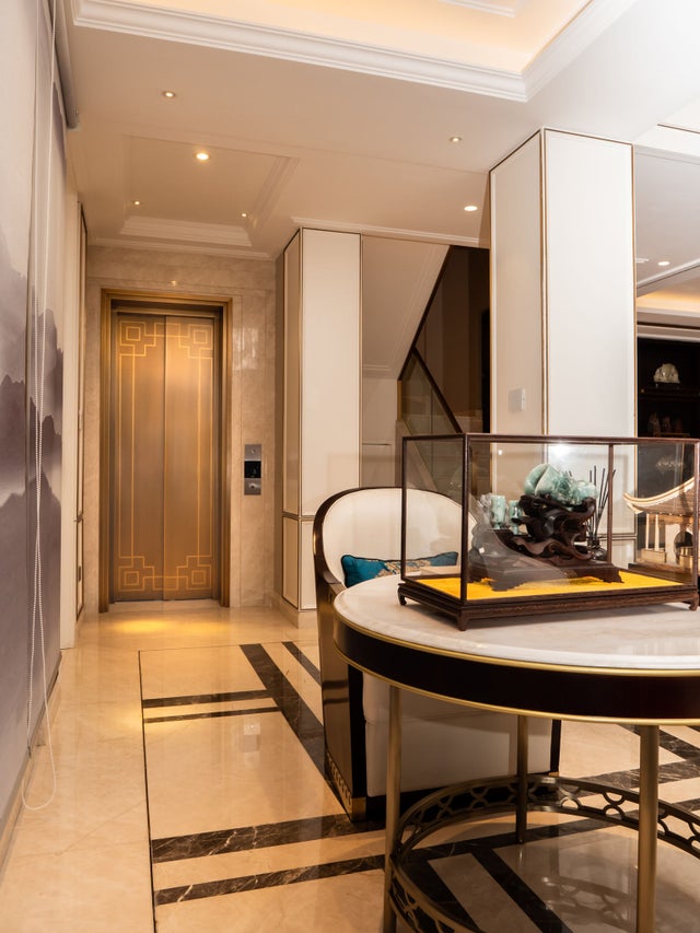 Elevator entrance within a home