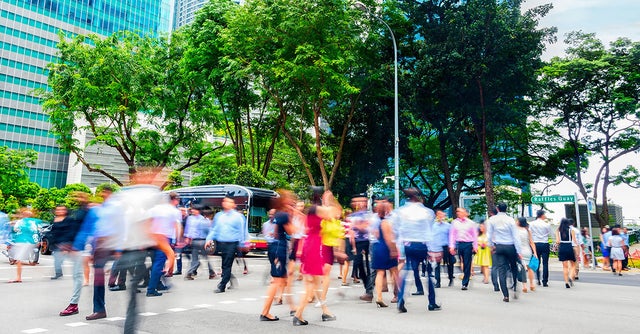 People crossing the road.