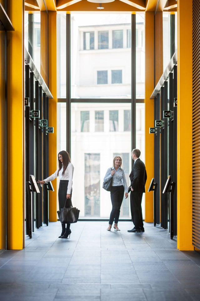 people outside elevator