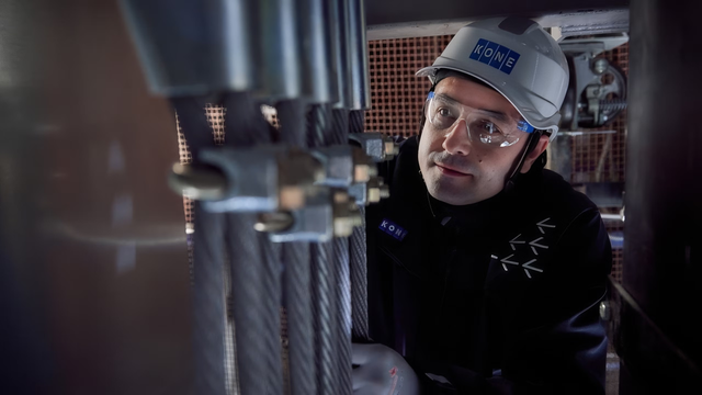 KONE elevator technician at work
