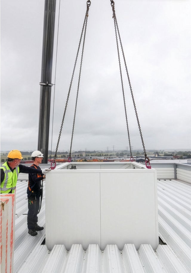 Elevator installation on a roof