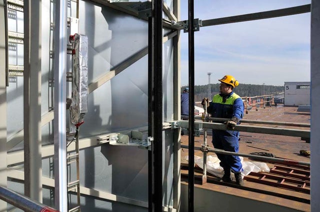 construction site with worker