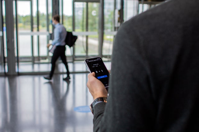 Man using a mobile phone