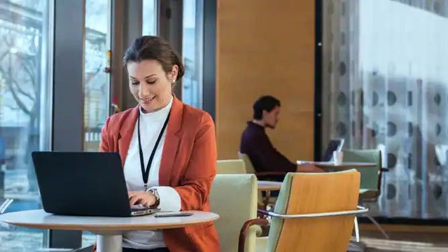Woman working with laptop