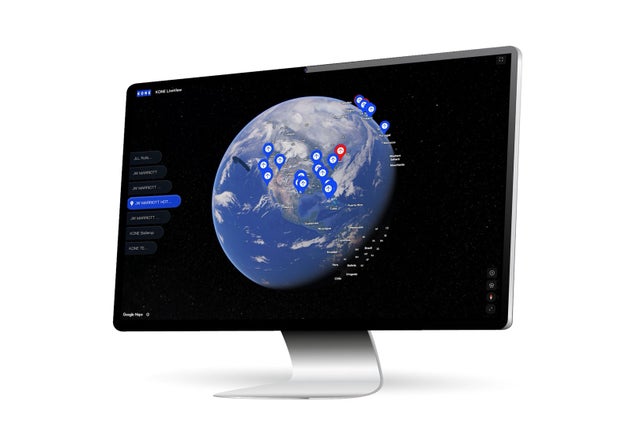 Computer screen with a globe