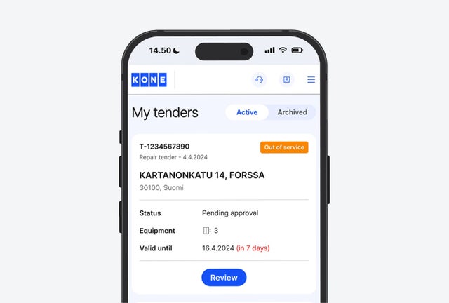 myKONE mobile view