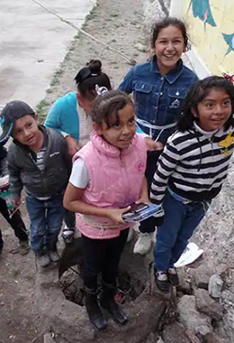 A group for kids gathered together.