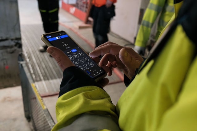 KONE SiteFlow interface on a mobile device