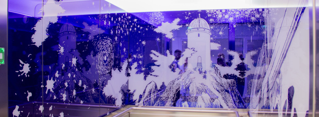 Moomin elevator with glass walls