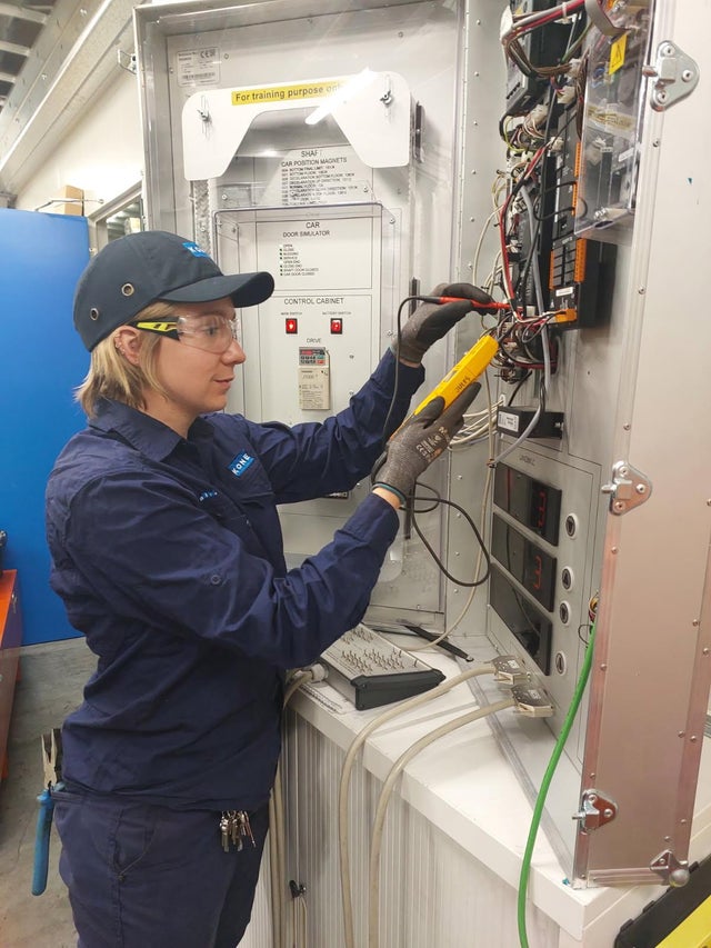 Julia Carbery learning the trade at KONE