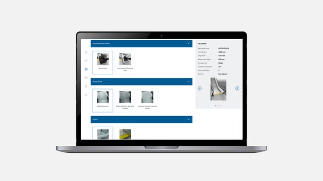 screen view of escalator planner