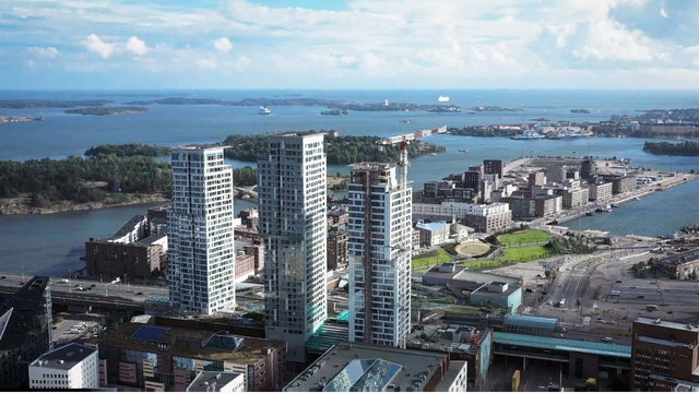 A skyline of Kalasatama, Helsinki.