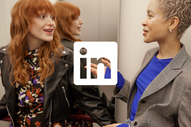Two women in an elevator