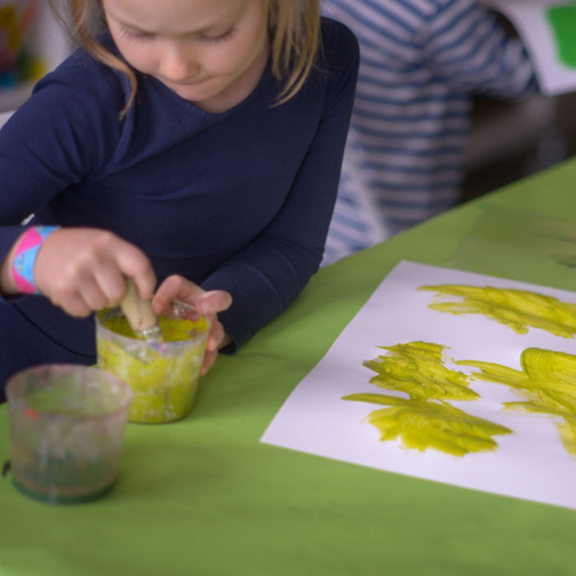 A girl painting