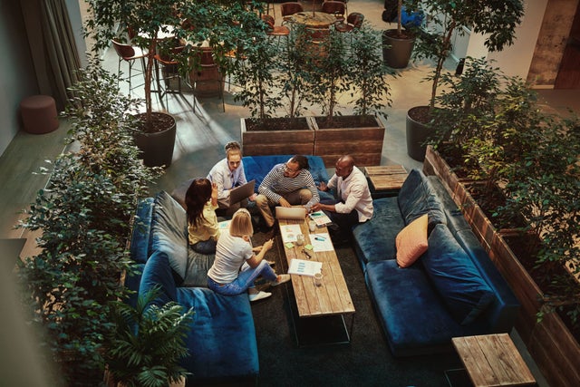 Three people meeting