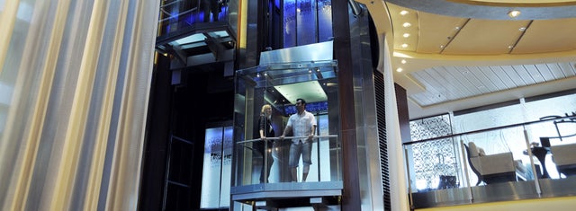 ship elevator with people