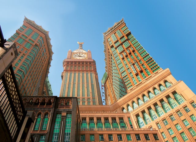 The Makkah Clock Towers photographed from down up.