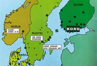 1969 KONE presence in Scandinavia