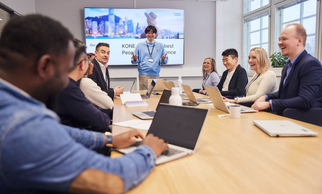 People working in a meeting room