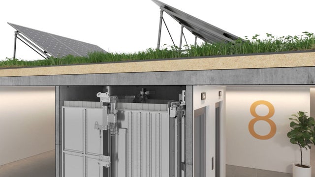 Elevator roof view
