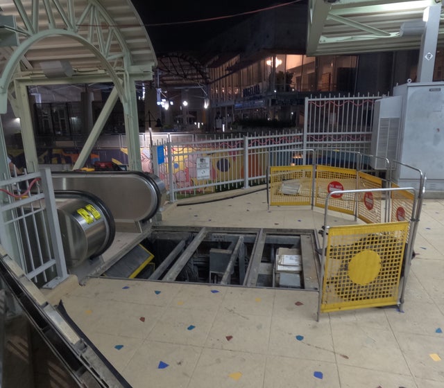 Escalator being worked on