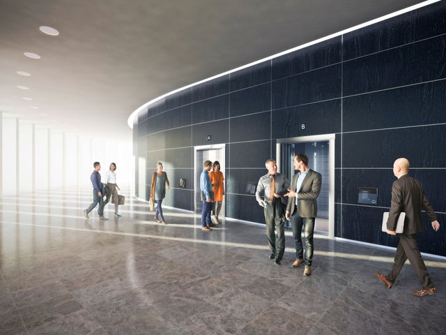 Lobby area with people